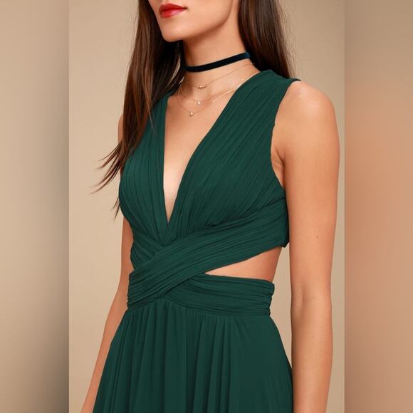 Copied - Lulus Vivid Imagination Forest Green Cutout Maxi Dress - Picture 5 of 6